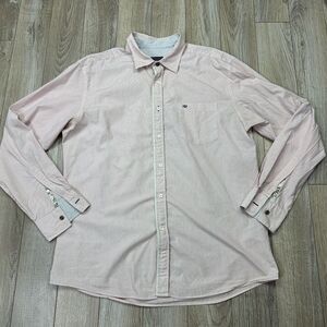 Ted Baker Button Down Shirt Mens 6 Pink Striped long Sleeve